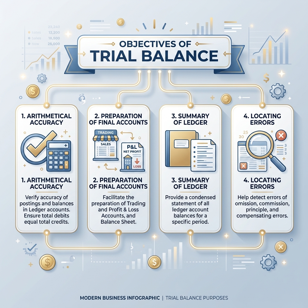 Objectives of Trial Balance Summary